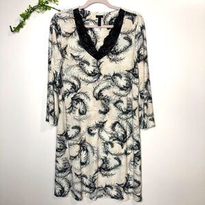 Soma Nightgown Dress Black Lace Feather